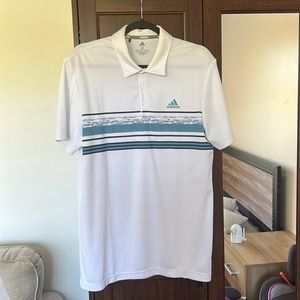 White with blue stripes adidas polo